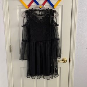 Black Sheer Flowy Dress